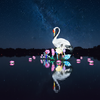 Riesige 3D-Kranich-Tierlaterne Wasserdicht Langlebig Traditionelle Festlaterne für Außenbereich Park- und Festdekoration