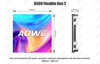 Pantalla LED flexible para exteriores AOWE P1.5 P1.95 P2.6 P2.9 P3.9 con panel de 500 mm
