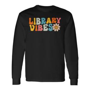 T-shirt a maniche lunghe Library Vibes per bibliotecario scolastico, primo giorno di scuola - Product Image 1