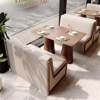 Mobilier de restaurant et de salon de thé d'Asie du Sud-Est : Banquette murale en bois massif, chaises personnalisables pour hôtels et commerces