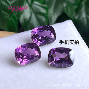 Cadermay Violet Cultured Sapphire Cushion Cut Loose Stone For Jewelry Making - Product Image 3