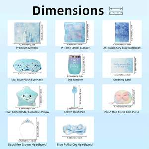 Juego de Regalo de Lujo, con Taza, Cuaderno, Almohada, Manta y Cartera de la Serie Azul y Morado, para Cumpleaños Infantiles - Product Image 3