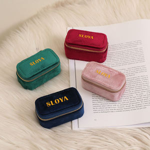 Caja de Joyería de Terciopelo Personalizada con Logotipo, Popular, con Cierre, Color Rosa, Mini, de Lujo, a Prueba de Polvo, para Viajes, para Guardar Anillos - Product Image 4