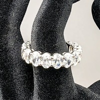 Bijoux fins Hip Hop 925 argent Sterling ovale VVS Moissanite diamant bague éternité pour hommes femmes