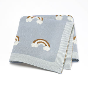 <span class=keywords><strong>Mantas</strong></span> para Bebé Mimixiong Oeko Tex, Nuevo Diseño, Adorable Patrón de Arcoíris, Envoltura para Bebé, <span class=keywords><strong>Mantas</strong></span> de Punto Jacquard - Product Image 1