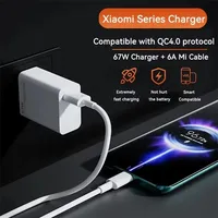 Chargeur original 67W Turbo Charge Gan Adaptateur EU 6A Câble USB Type C pour Poco X5 F5 Pro Mi 13 Lite Mix Fold