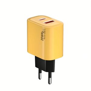 Chargeur mural super rapide PD 20W 2 ports de haute qualité, adaptateur USB A+C, chargeur de voyage pour téléphone, prise EU US UK - Product Image 2