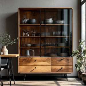 Meuble de Rangement en Bois Sur Mesure <span class=keywords><strong>Cabinet</strong></span> <span class=keywords><strong>Bar</strong></span> de Maison Mini <span class=keywords><strong>Bar</strong></span> Meuble à Vin Amovible - Product Image 5