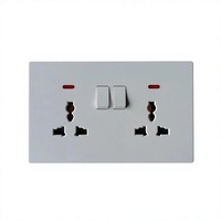 Interrupteur mural universel 1 voie 1 gang avec indicateur néon pour contrôle via application intelligente, 240V 13A, 1 prise CA, 1 USB-A