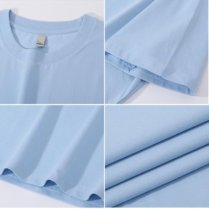 T-shirt à manches courtes en coton 100% uni de haute qualité avec logo personnalisé, vente chaude, t-shirt pour hommes - Product Image 3