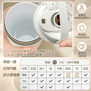 Excellent Quality Travel Companion Ceramic Insulated Coffee Mug Vacuum <b>Flask</b> <b>With</b> <b>Straw</b> - Product Image 3