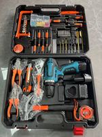 Kit d'outils multifonctionnels pour la maison, kit combiné perceuse sans fil pour artisans et mécaniciens, ensemble d'outils pour le travail du bois
