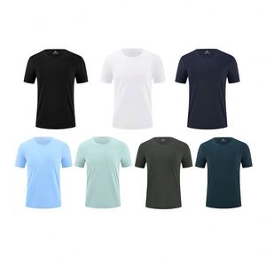 เสื้อยืดกีฬาผู้ชายคุณภาพสูง แห้งเร็ว รับสกรีนลายแบบรีดร้อน ดีไซน์เปล่าสำหรับติดตราสินค้า แขนสั้น - Product Image 2