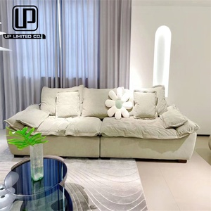 Sofá Seccional Blanco de Alta Gama Personalizado, Muebles de Sala de Estar con Tapicería de Terciopelo y Cuero - Product Image 2