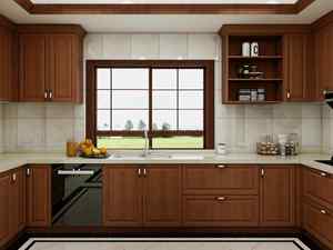 Juego de Muebles de Cocina Completo de Madera Maciza con Moldura de Corona, Isla de Granito, Fregadero de Acero Inoxidable, Cocina para Apartamento - Product Image 4