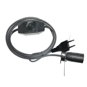 Cable de alimentación CA para lámpara de sal con certificado CE con interruptor atenuador en línea y portalámparas E14 cable para lámpara de sal