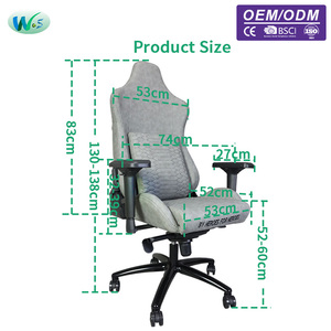 Silla Gamer Ergonómica Profesional de Alta Gama WS2280, Silla Gamer de Carreras Gris con Soporte Lumbar Independiente - Product Image 2