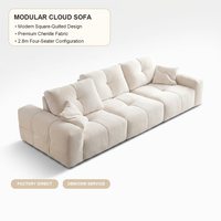 Sofá Modular Italiano Moderno Pixel con Respaldo Móvil, Tela de Lino, Esponja, Cubos de Burbuja, Sofá Seccional para Sala de Estar de Apartamento