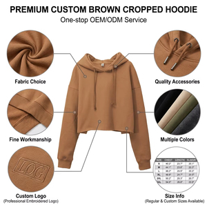 Personnalisé 300 320g surdimensionné recadrée sweat 100% coton pulls unis à manches longues femmes respirant pour hiver à capuche - Product Image 2
