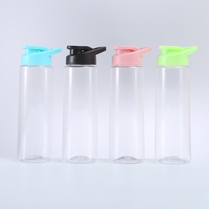 Bouteille d'eau de sport de 750ml en gros avec paille à rabat en plastique transparent sans BPA avec revêtement en matériau PS Style Camping - Product Image 1