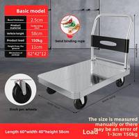 Chariot utilitaire pliable à quatre roues robuste, capacité de 440 lb, cadre en acier avec roues en caoutchouc silencieuses, pour le transport de meubles de bureau et de courses