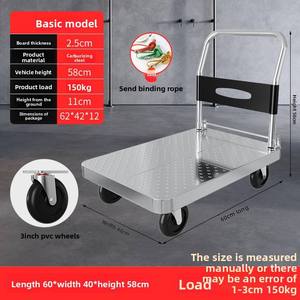 Carretilla de Plataforma Industrial de Acero Reforzado con Manija Fija para Logística y Manejo de Materiales, Venta al Por Mayor de Fábrica - Product Image 5