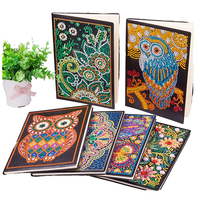 Cuaderno de Pintura de Diamantes 5D con Cubierta de Cuero Personalizada al por Mayor, Tamaño A5, Kits de Cuaderno de Notas Creativos Hechos a Mano