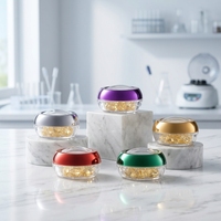 Pot à capsules en plastique de luxe haut de gamme avec couvercle doré, rechargeable, 10ml, 20ml, 30ml, 50ml