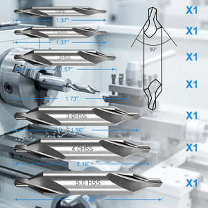 2026-Factory Set of HSS Center <b>Drills</b> <b>Bit</b> 60Degree Power Tools Metal <b>Drill</b> <b>Bits</b> Hole Drilling/Cutter 1.0/1.5/2.0/2.5/3.0/5.0 - Product Image 2