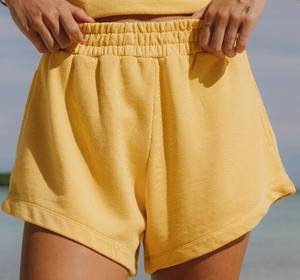 Custom Wholesale Designer Women Cotton Shorts Elastic Waistband Cotton Boxing Sweat Shorts - Product Image 2