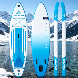 InflaToGo Tabla de Paddle Surf Inflable (<span class=keywords><strong>SUP</strong></span>) de PVC Resistente de 12' para Uso en el Océano - Ecológica - Product Image 1