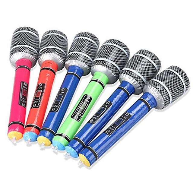 PVC Inflatable Toy 60cm Big Microphone Musical Instrument Party Wedding Props Street Stall Entertainment Funny Cross-Border
