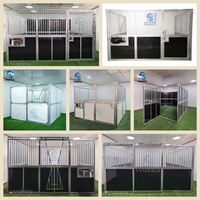 Establos portátiles de acero para caballos de exterior de China en venta, establo portátil con puerta y techo