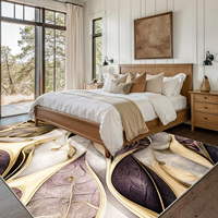 Modern Abstract Camping Travel Outdoor Polyester Rug Cushioned Anti-Skid TPR Backing Low Pile Machine Washable Tufted Print