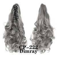 Queue de cheval synthétique ondulée bouclée de 16 pouces à clipser, longue, résistante à la chaleur, avec pince, extension de cheveux en fibre haute température