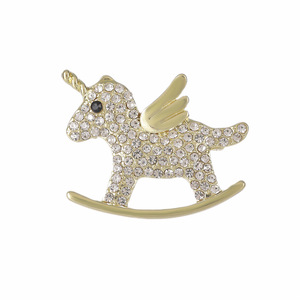 Broche Infantil de Liga com Cristais e Strass de Unicórnio Fofo para Presente de Casamento e Noivado - Product Image 2