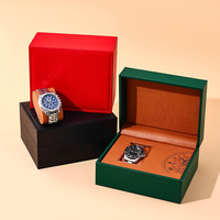 Boîte de rangement et de présentation rectangulaire haut de gamme en cuir PU à grain de bois avec impression estampée – Vente en gros