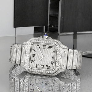 reloj/relogio/montre Sapphire Crystal Men's Ice Crystal VVS Moissanite <b>Watch</b> Automatic Mechanical Square <b>Case</b> Luxury Hip Hop - Product Image 3