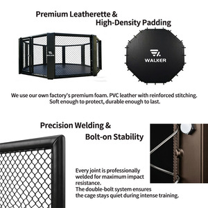 Gabbia Ottagonale in Acciaio Verniciato a Polvere di Qualità 5x5 Metri con Imbottitura Extra Spessa per Club MMA, Sacchi <span class=keywords><strong>da</strong></span> <span class=keywords><strong>Boxe</strong></span> e Tappetini <span class=keywords><strong>da</strong></span> Pavimento - Product Image 5