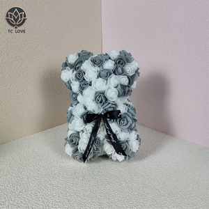 Promoción al por Mayor de Osos de Peluche con Rosas Artificiales para San Valentín, Bodas y Navidad - Product Image 6