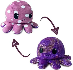 Juguete de peluche de pulpo reversible MOQ bajo juguetes de animales de peluche pulpo Flip almohada de pulpo de peluche