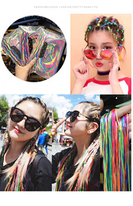2023 couleur corde fête faits saillants Extensions de cheveux tressés cheveux strie synthétique postiches Dreadlocks cheveux accessoires - Product Image 5