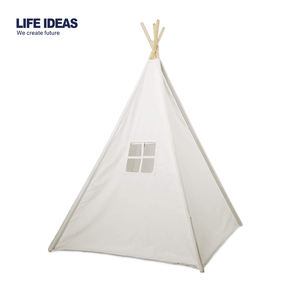 Tente pour <span class=keywords><strong>tipi</strong></span> en toile blanche avec poteau en bois, idéale pour l'<span class=keywords><strong>intérieur</strong></span> et l'extérieur, jeu pour filles et garçons - Product Image 3