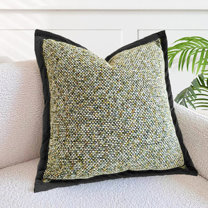 18x18 Inch Soft Chenille Pillow Covers for Sofa Living Room Couch Solid Dyed Cases - Product Image 2