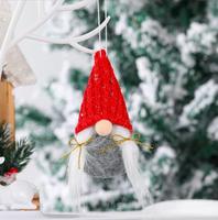 Poupée gnome de noël en feutre, père noël, arbre de noël, décoration suspendue avec chapeau tricoté