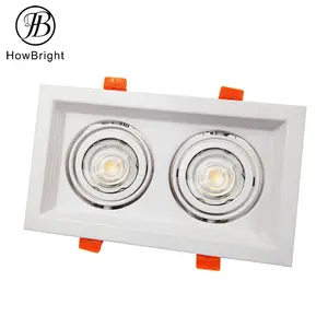 Indoor Hot sale 2 heads GU10 recessed grille lamp adjustable spot housing for home office recessed down light frame