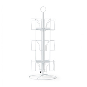 Shosho <b>Rotating</b> Postcard Display Rack White Modern <b>Desk</b> Stand For Cards Stationery Bookstore Counter Top Use - Product Image 3