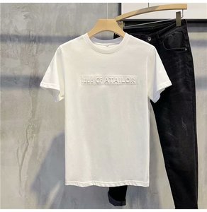 เสื้อยืดคอตตอนพีมาหนาแบบกำหนดเองขายส่ง พิมพ์ลายโลโก้แบบนูน เสื้อยืดพิมพ์ลาย 3 มิติ เสื้อยืดผู้ชาย 100% คอตตอน เสื้อยืดคุณภาพสูงแบบนูน - Product Image 2
