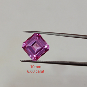 Zafiro rosa de alta calidad cultivado en laboratorio, corte cuadrado, piedra suelta de calidad premium para la fabricación de joyas. - Product Image 2