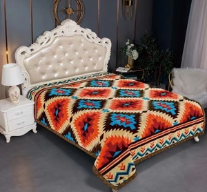 Couverture en Raschel double couche de 3 kg, style ours aztèque loup animal, logo personnalisé, marché canadien, taille king pour lit d'hiver - Product Image 4